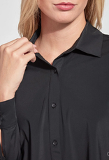 Lysse Lysse Connie Black Collar Button Up Long Sleeve Blouse KA