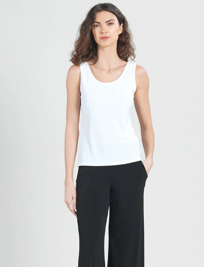 Clara Sun Woo White Basic Reversible Tank LE - Evelie Blu Boutique
