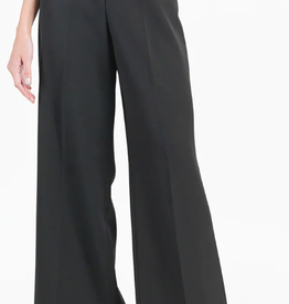 Clara Sun Woo Clara Sun Woo Black  Zip Front Wide Leg  4 Pocket Pant CS