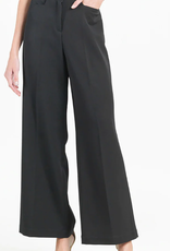 Clara Sun Woo Clara Sun Woo Black  Zip Front Wide Leg  4 Pocket Pant CS