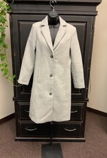 soyaconcept Soya Concept Grey Collar 3 button Up Long Sleeve Mid Length Coat RC