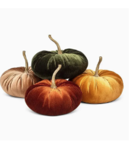 abbott Abbott Assorted Colors Large 10" Velvet Pumpkin Decor BH