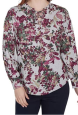 skyes the limit Skye's the Limit Burgundy Multi Floral Print Long Sleeve BS