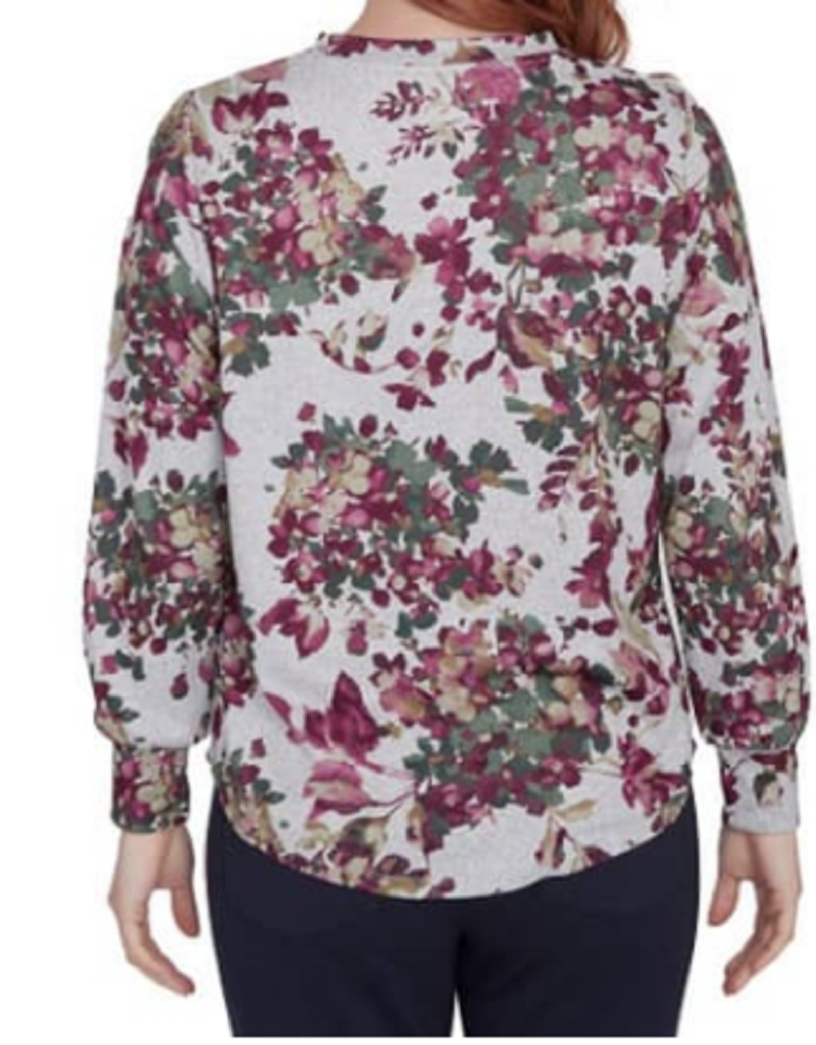 skyes the limit Skye's the Limit Burgundy Multi Floral Print Long Sleeve BS