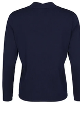 Sunday Sunday Navy Ribbed Mock Neck Long Sleeve Knit Top AA