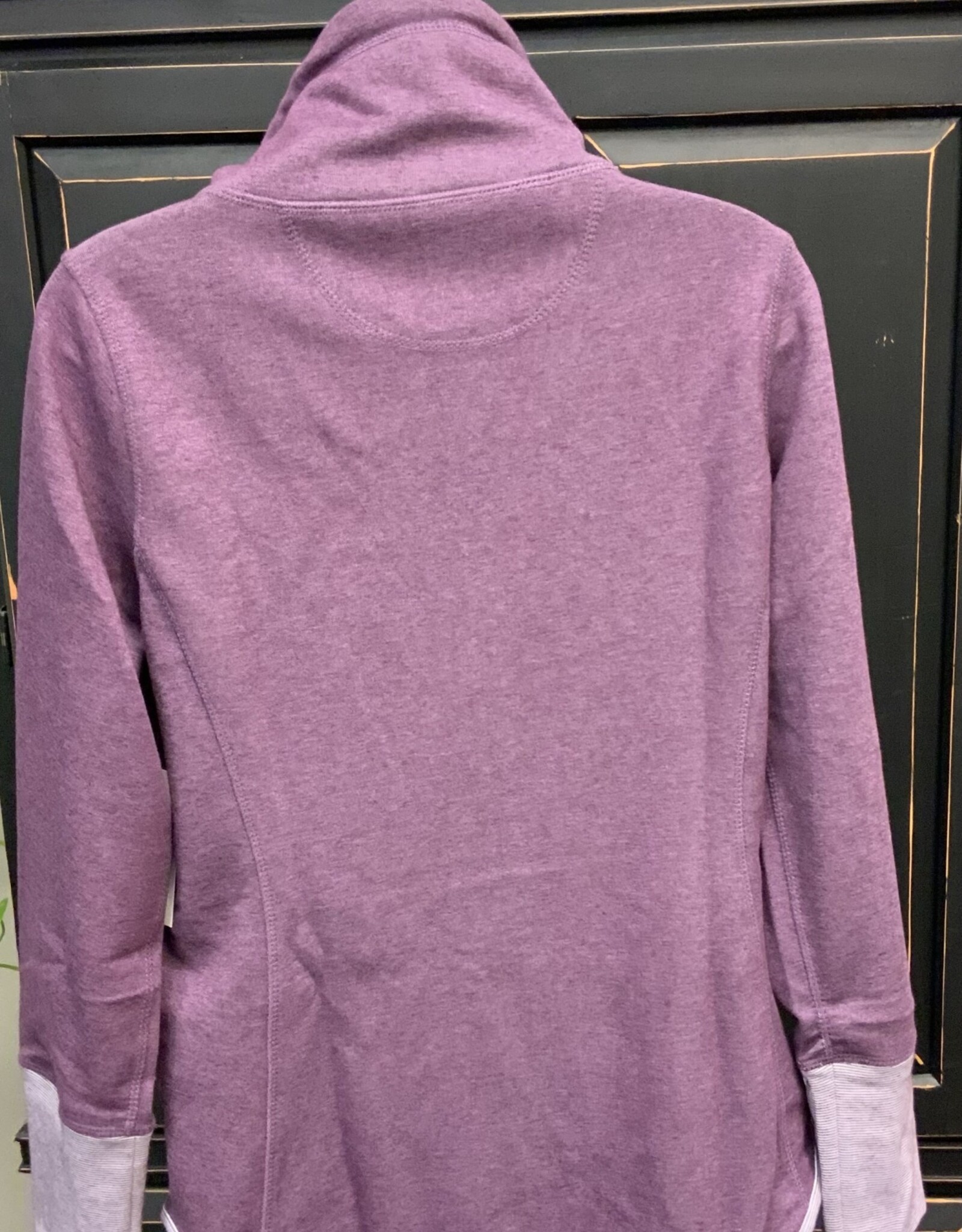 Lulu B Lulu B HSR7442 Cabernet Reversible Zip-Up  Stand Up Collar w/Drawstring Jacket