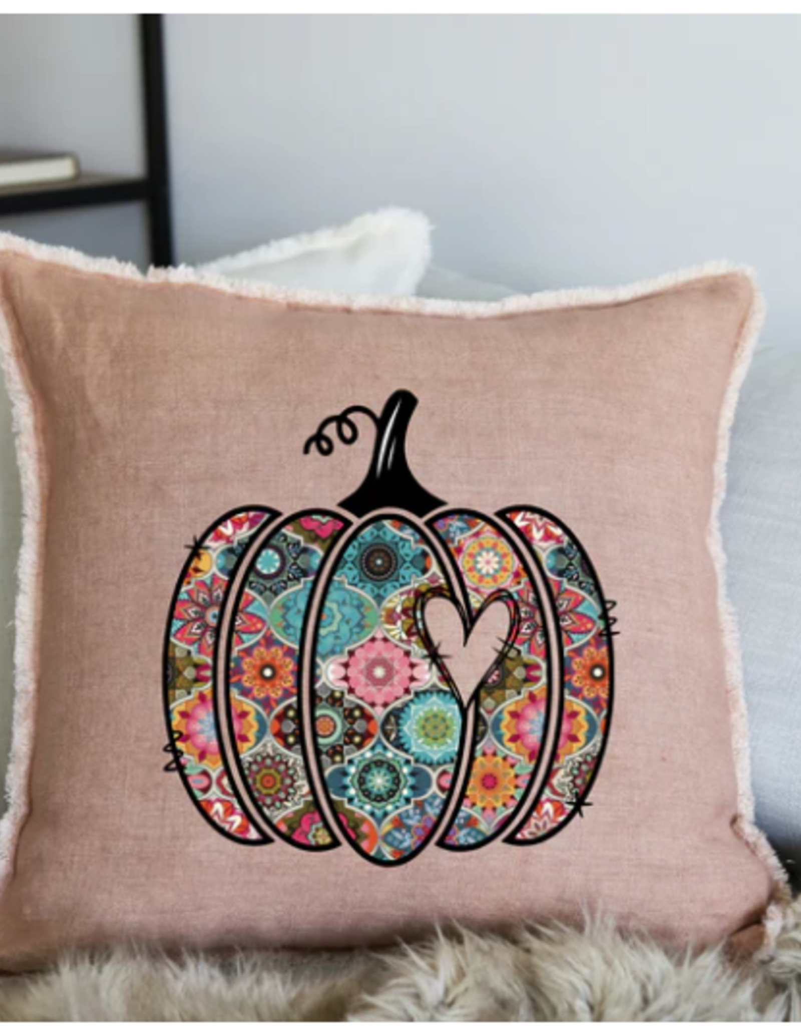 wildwood landing llc Wildwood landing Pumpkin BOHO - CLAY -24" Linen Pillow AH