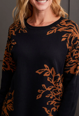 Tribal Tribal Black/Walnut REVERSIBLE Floral Crew Neck Long Sleeve AS