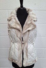 Keren Hart Keren Hart White/Sand REVERSIBLE Quilted/Faux Fur Vest  LS