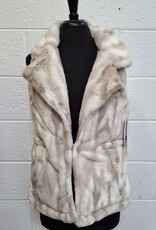 Keren Hart Keren Hart White/Sand REVERSIBLE Quilted/Faux Fur Vest  LS