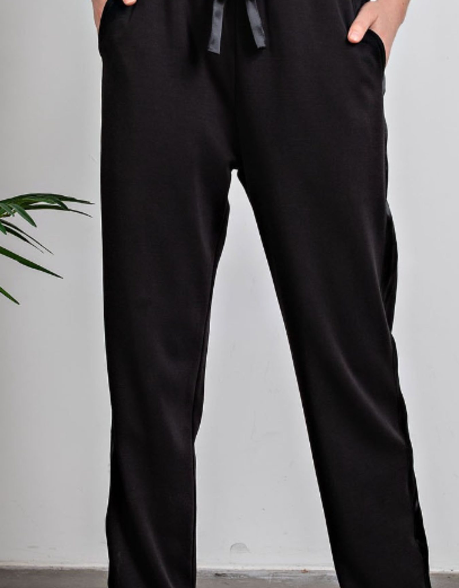 Rae Mode Rae Mode Black Side Satin Jogger Pant w/Pockets  BC