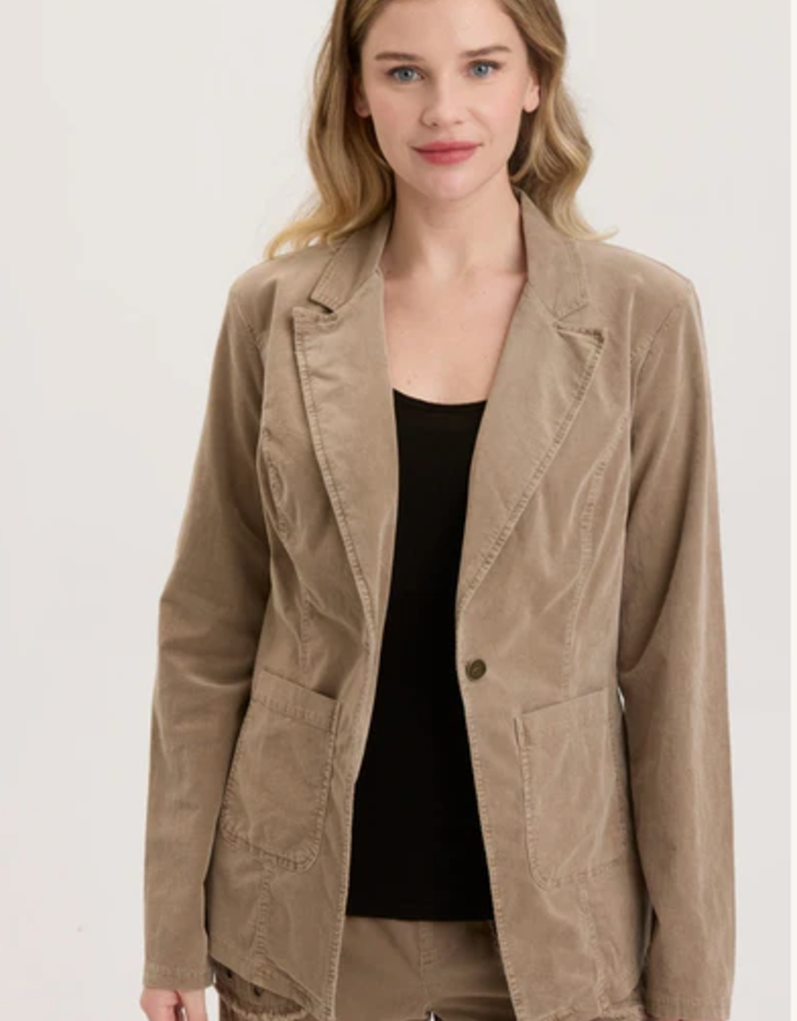 Wearables Wearables West Brooke Tan/Tanglwood  One Button Blazer CC