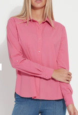 Lysse Lysse Connie Coral Rose Button Up Long Sleeve Top  HH