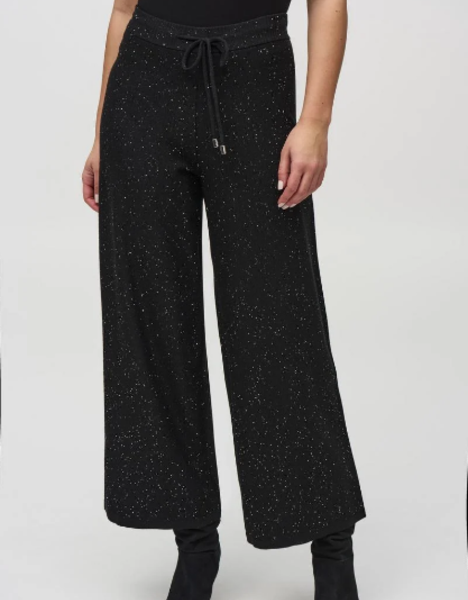 Joseph Ribkoff Joseph Ribkoff Black Silver Sequins  Knit Culotte Pant RK