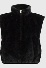 Joseph Ribkoff Joseph Ribkoff Black Faux Fur Cropped Zip Up Vest RK