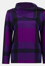 Joseph Ribkoff Joseph Ribkoff Empress Mystic Black/Purple  Plaid  Sweater SA