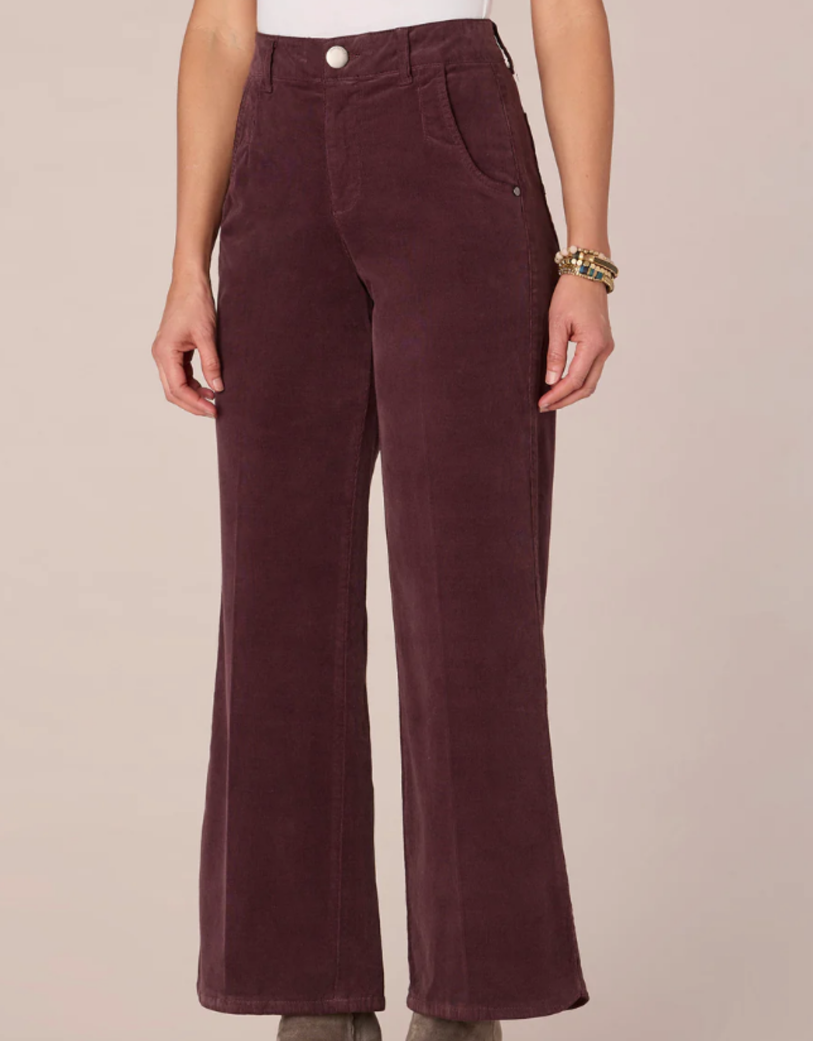 Democracy Democracy B258OPQES Sky Rise  Raisin Wide Leg Corduroy  Pant AA