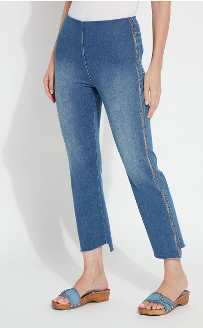 Lysse Mid Wash Denim Kenney Itty Bitty Boot Cut Ankle Jean
