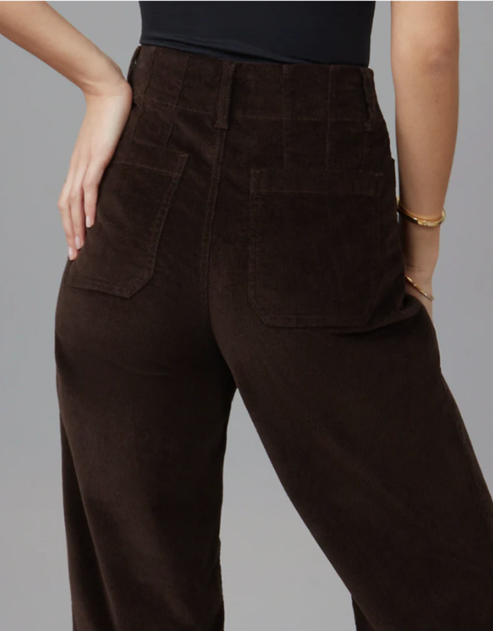 Lola Jeans Lola Jeans Colette Coffee Corduroy High Rise Wide Leg CR