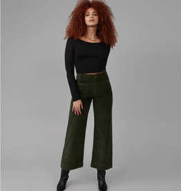 Lola Jeans Lola Jeans Colette Dark Olive Corduroy High Rise Wide Leg CR