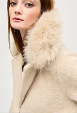 Joseph Ribkoff Joseph Ribkoff Champagne Faux Fur Detail  Snap Up Jacket BAO