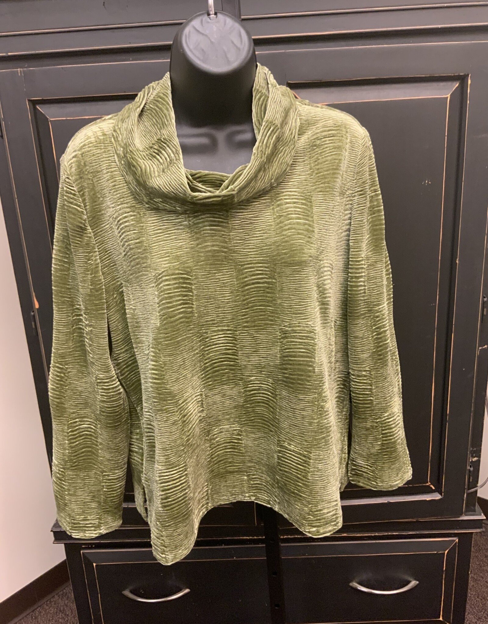 Habitat Habitat Olive Green Cowl Neck Long Sleeve Top AR