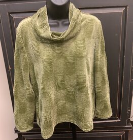 Habitat Habitat Olive Green Cowl Neck Long Sleeve Top AR