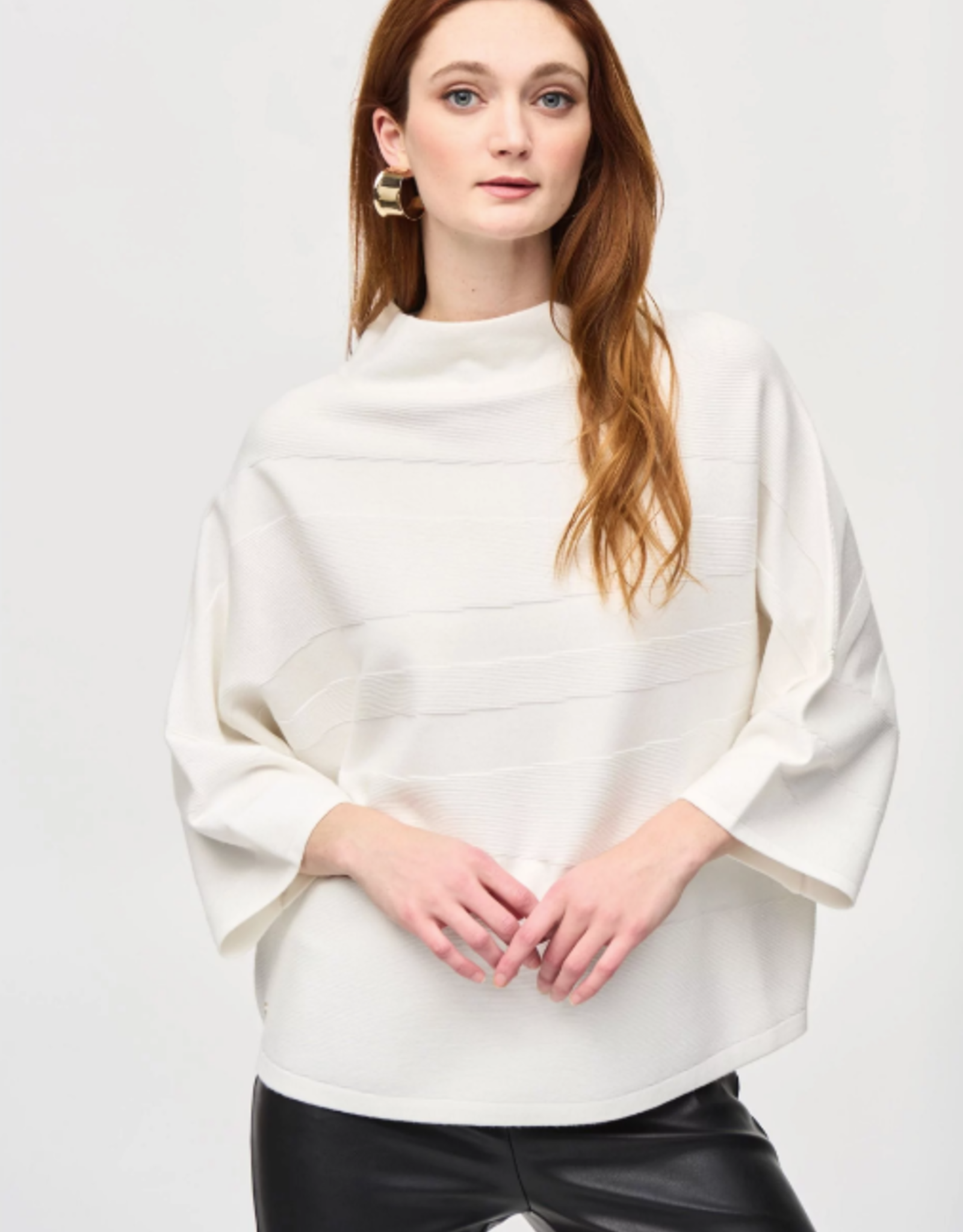 Joseph Ribkoff Joseph Ribkoff Vanilla Mock Neck 3/4 Dolman Sleeve Boxy Top SA