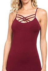 M. Rena M. Rena Burgundy Criss Cross Sleeveless Tank BE