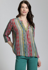 APNY APNY Polka Dot Multi Color V- Neck  w Tassel Detail Top  CL