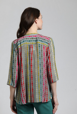 APNY APNY Polka Dot Multi Color V- Neck  w Tassel Detail Top  CL