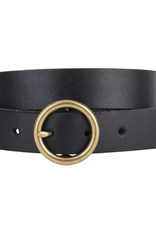 Most Wanted Co Most Wanted Black Wide Single Basic Brass Ring Buckle Leather Belt BC