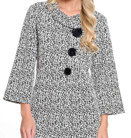 ali miles ali miles Leopard/Black/White Jacquard Houndstooth Jacket AL
