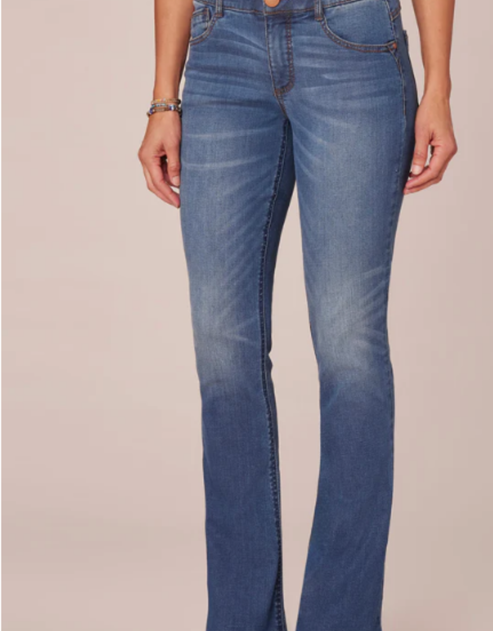 Democracy Democracy Blue Wash Denim High Rise Itty Bitty Boot  Jean AA