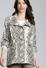 APNY APNY Python Vegan Leather Trench   w Cinch Waist Coat KS