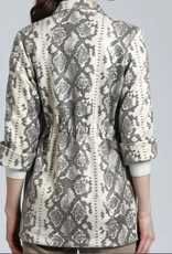 APNY APNY Python Vegan Leather Trench   w Cinch Waist Coat KS