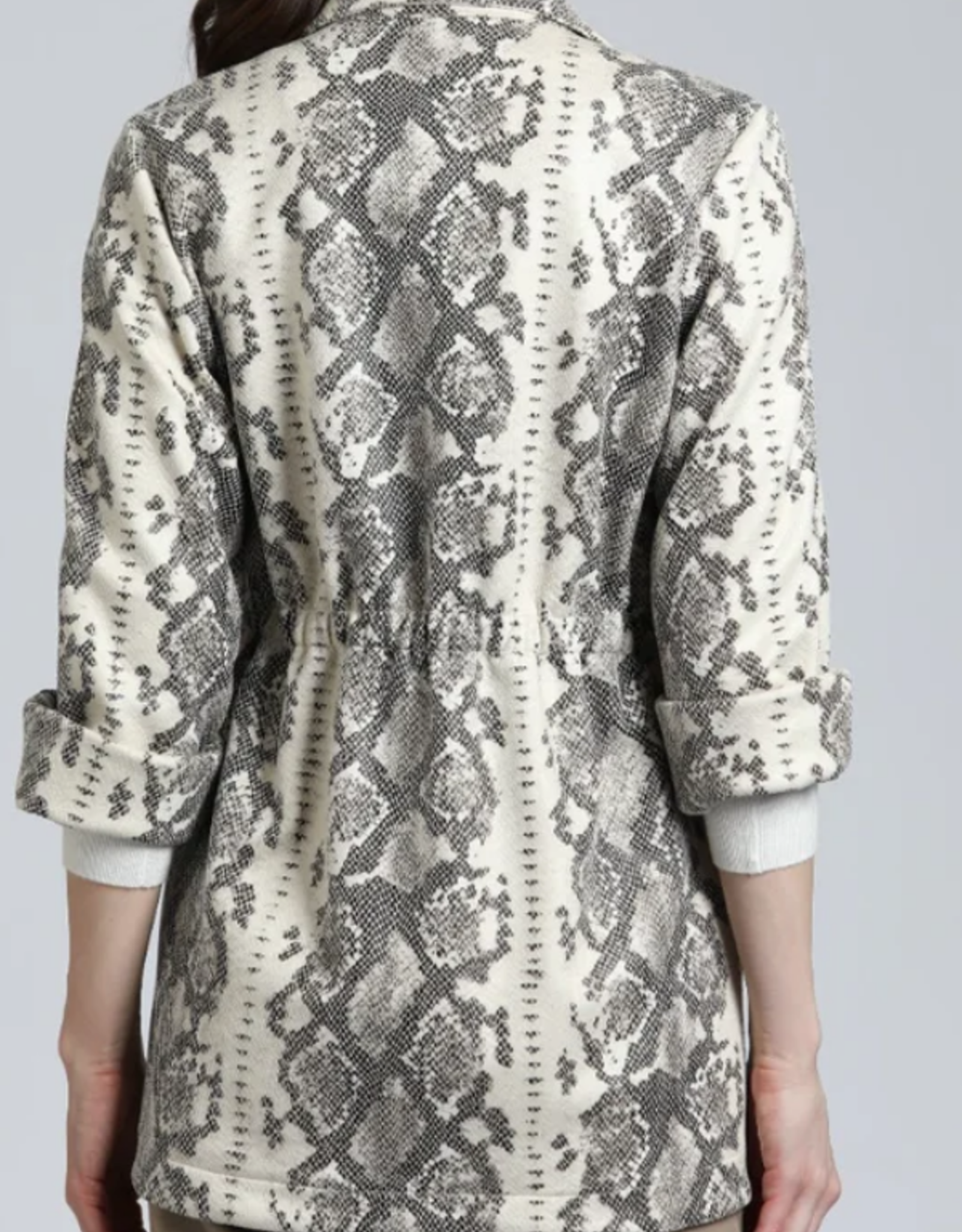 APNY APNY Python Vegan Leather Trench   w Cinch Waist Coat KS