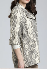 APNY APNY Python Vegan Leather Trench   w Cinch Waist Coat KS