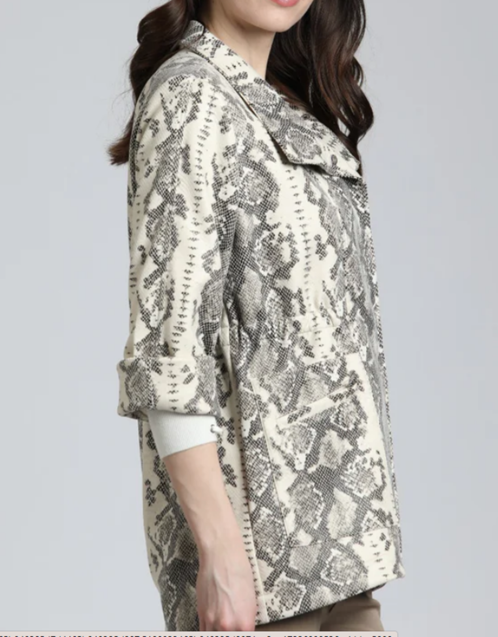 APNY APNY Python Vegan Leather Trench   w Cinch Waist Coat KS