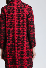 APNY APNY Python Red Houndstooth Single Breasted Cozy Coat HS