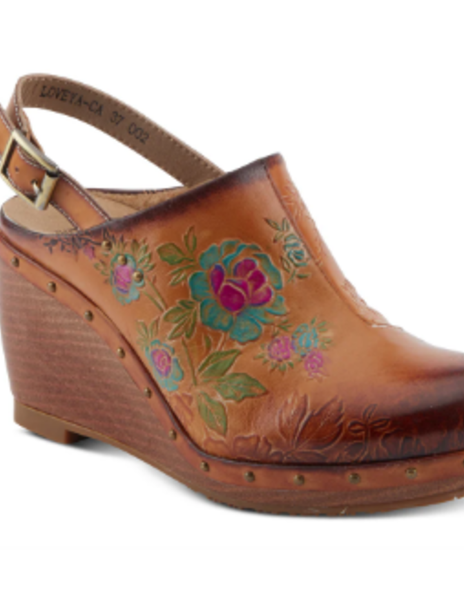Spring Step Spring Step L'ARTISTE LOVEYA-CA Camel Clog w- Back Strap CR