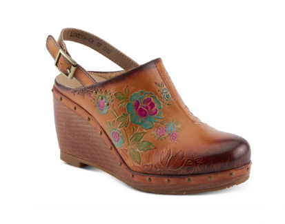 Spring Step L'ARTISTE LOVEYA-CA Camel Clog w- Back Strap CR