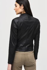 Joseph Ribkoff Joseph Ribkoff  Black Faux Leather w/Silver-Cut Detail Jacket BLB