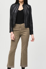 Joseph Ribkoff Joseph Ribkoff  Black Faux Leather w/Silver-Cut Detail Jacket BLB