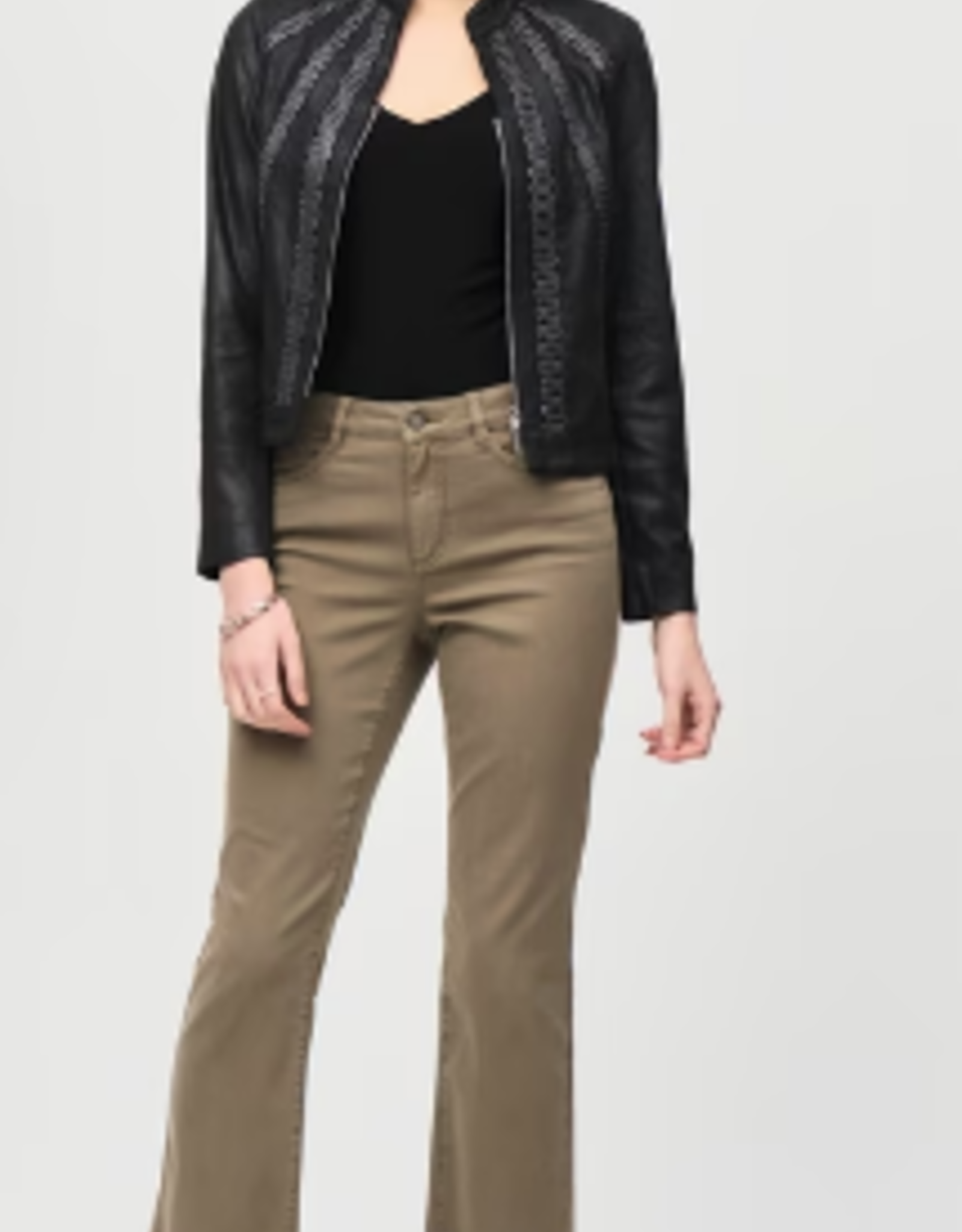 Joseph Ribkoff Joseph Ribkoff  Black Faux Leather w/Silver-Cut Detail Jacket BLB