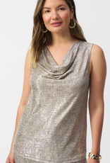 Joseph Ribkoff Joseph Ribkoff Beige/ Gold Funnel Neck Sleeveless Top KO