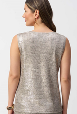 Joseph Ribkoff Joseph Ribkoff Beige/ Gold Funnel Neck Sleeveless Top KO