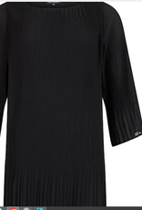 Sunday Sunday Black Round Neck pleated Mid Length Dress KS