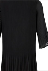 Sunday Sunday Black Round Neck pleated Mid Length Dress KS