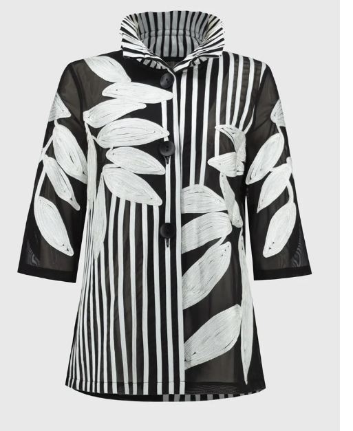 Joseph Ribkoff Abstract Print Soutache Jacket 243777 Col 178